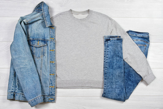 Denim Outfit With Sweatshirt